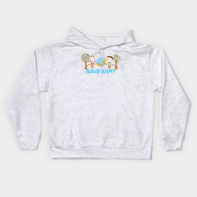 Save Earth - Earth Day 50th Anniversary Kids Hoodie by dahyala